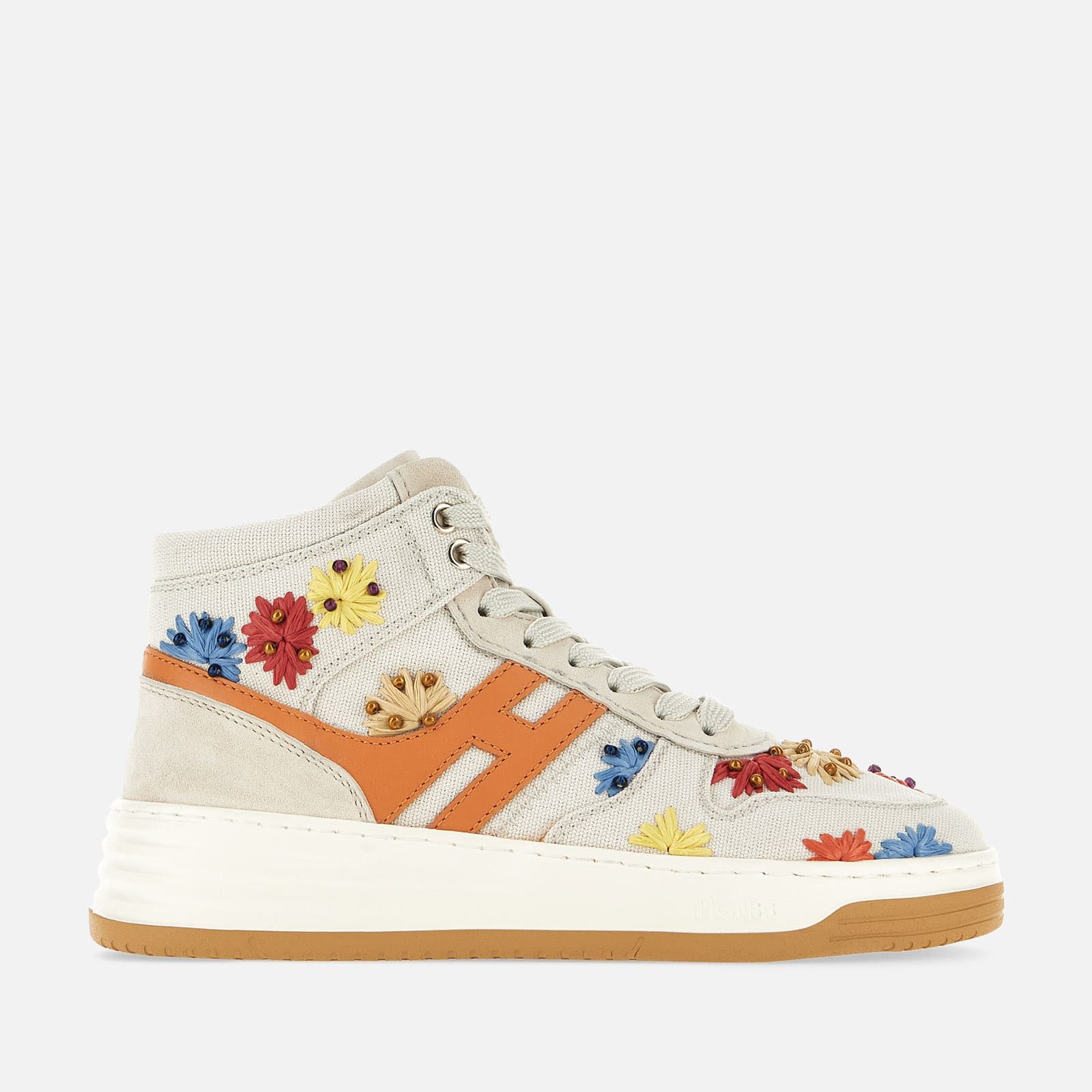 Hogan H630 High Top Ivory White / Orange / Red | 608951KYQ