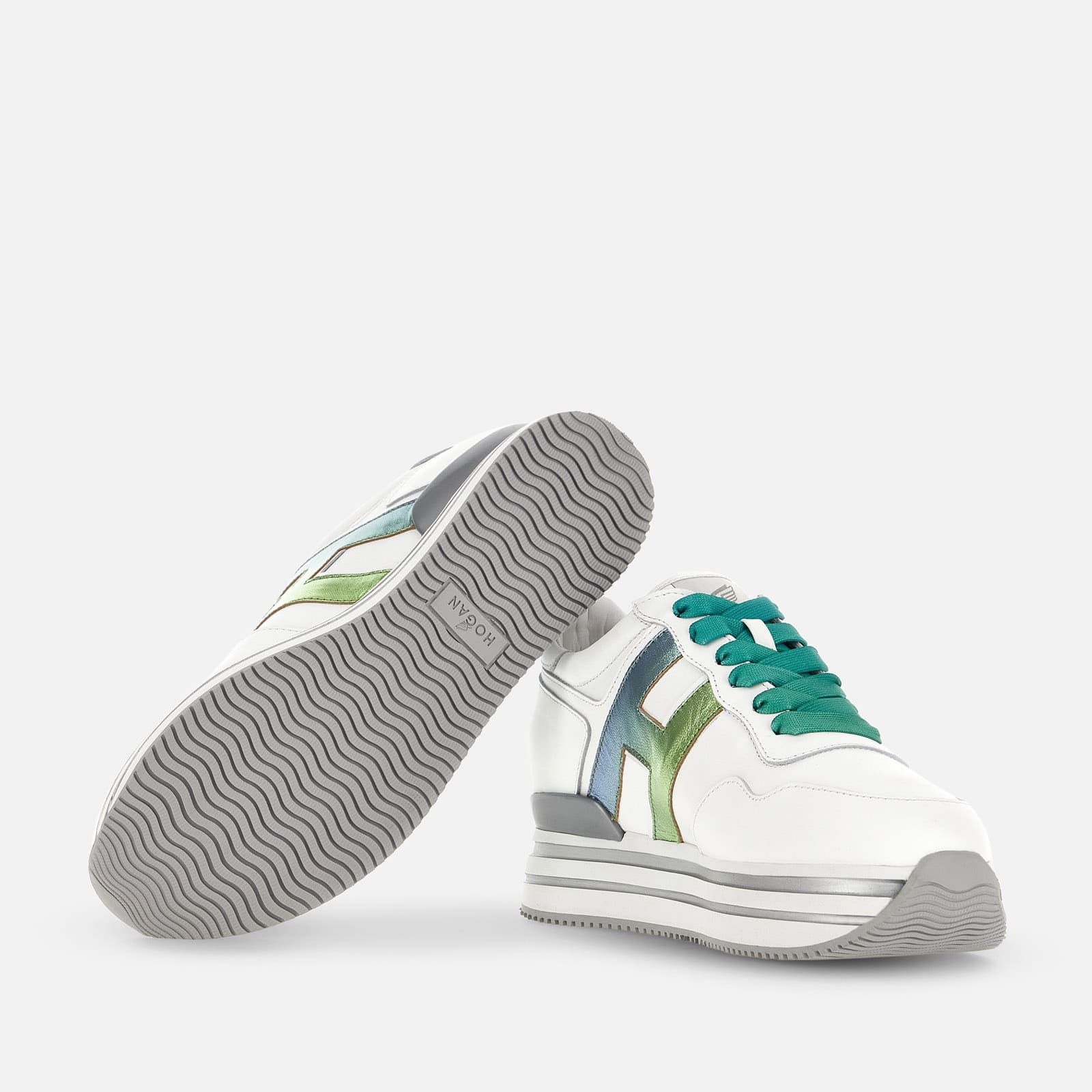 Hogan Midi H222 White / Blue / Green | 957263THL