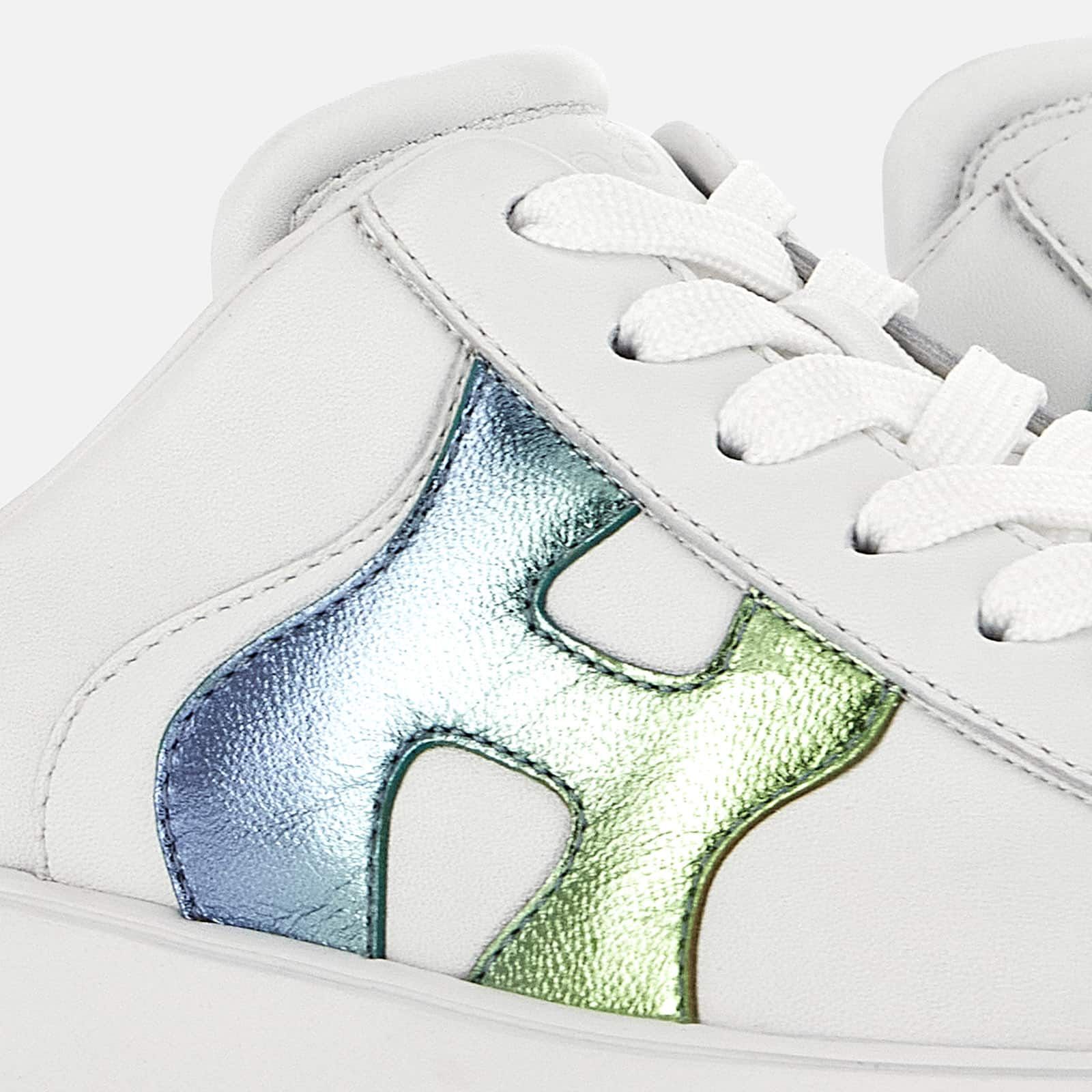 Hogan Rebel - Mules White / Blue / Green | 526731DRA