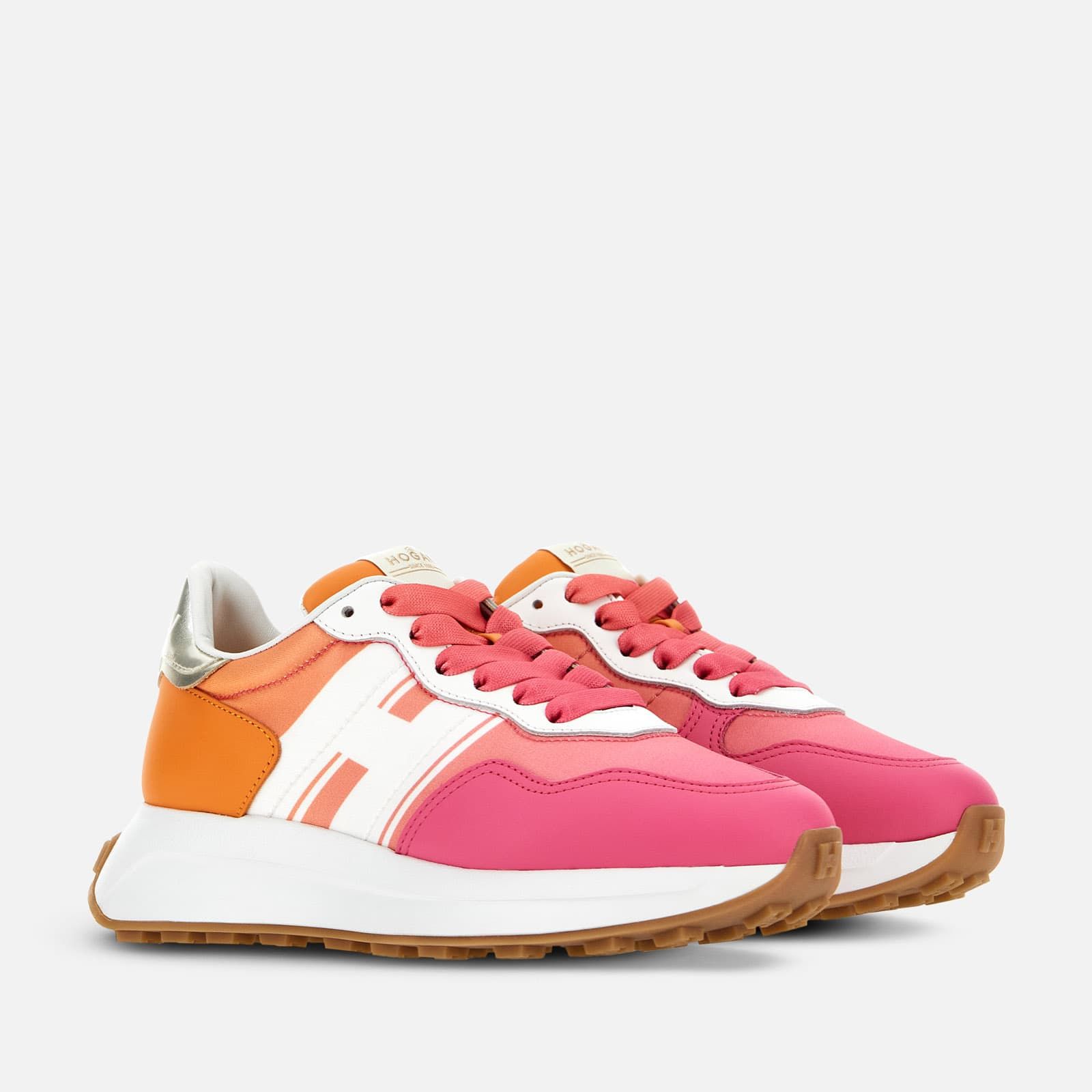 Hogan Sporty H641 White / Orange / Pink | 129703FKS